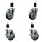 Service Caster 4'' SS Gray Poly Wheel Swivel 1-1/2'' Expanding Stem Caster Set 2 Brakes, 4PK SCC-SSEX20S414-PPUB-2-TLB-2-112 - alternate 1